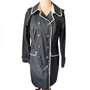 Worthington Black/White Piped Trench/Raincoat - Large